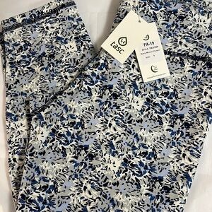 tasc Performance NWT crop leggings S navy blue floral bamboo organic cotton